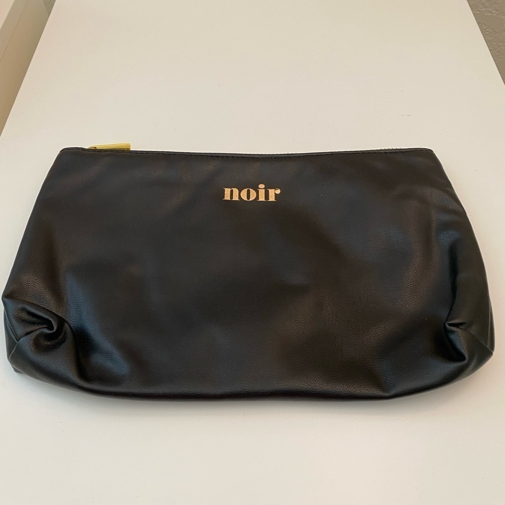 Noir black and gold cosmetic pouch